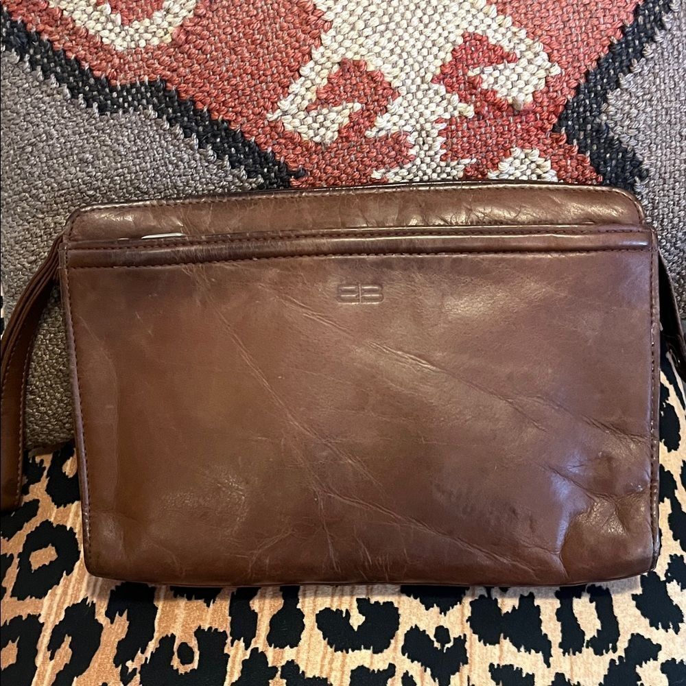 Balenciaga Brown Leather Clutch